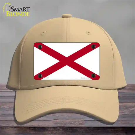 Alabama State Flag Novelty License Plate Hat Sign Cotton / Khaki