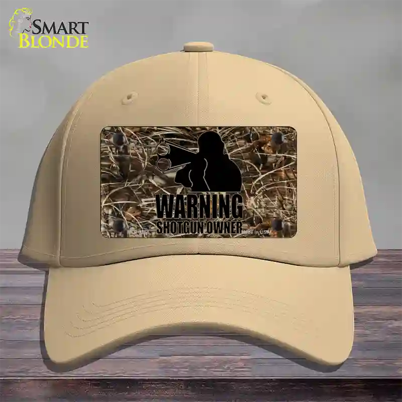 Warning Shotgun Owner Novelty License Plate Hat Cotton / Khaki