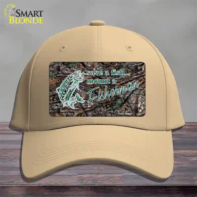 Save A Fish Novelty License Plate Hat Cotton / Khaki