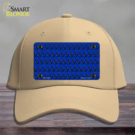 Blue Black Anchor Novelty License Plate Hat Cotton / Khaki