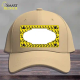 Yellow Black Anchor Scallop Center Novelty License Plate Hat Cotton / Khaki