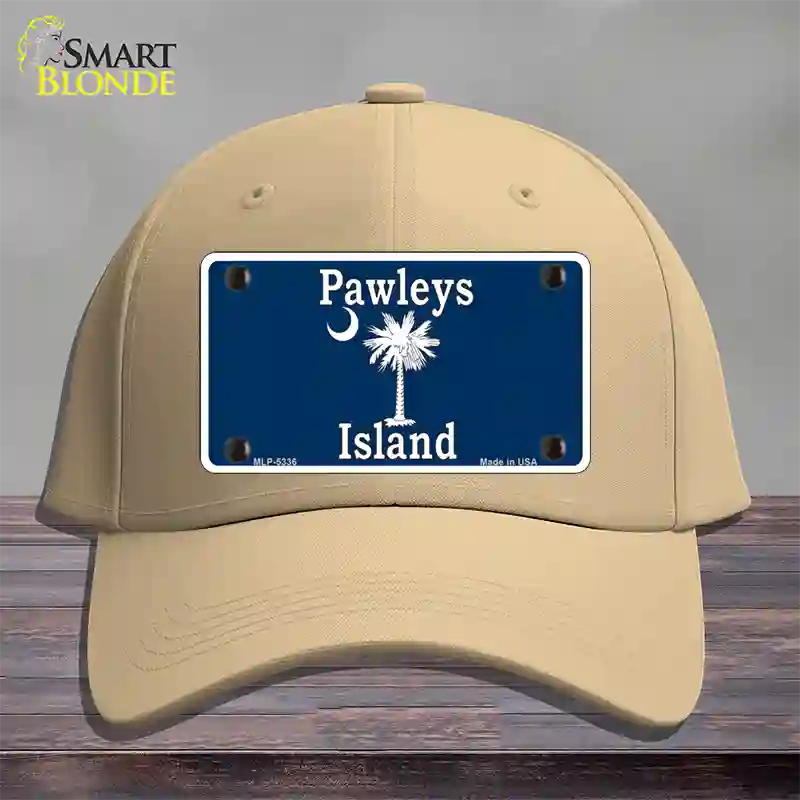 Pawleys Island Blue Novelty License Plate Hat Cotton / Khaki