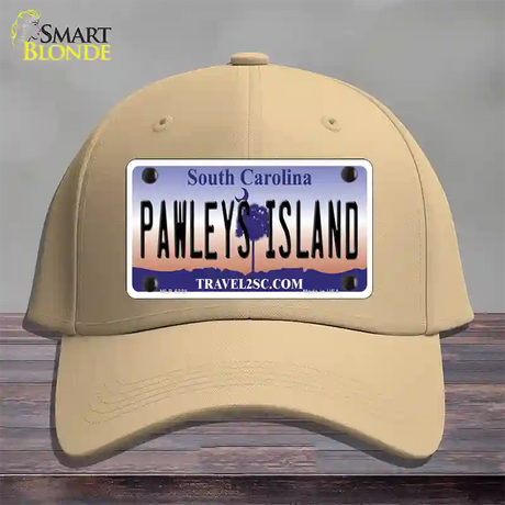 Pawleys Island South Carolina Novelty License Plate Hat Cotton / Khaki