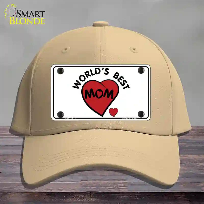 Worlds Best Mom Novelty License Plate Hat Cotton / Khaki