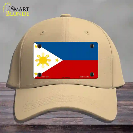 Philippines Flag Novelty License Plate Hat Cotton / Khaki