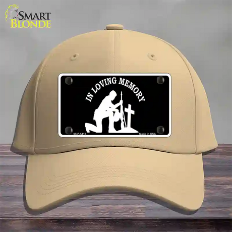 In Loving Memory Cross Novelty License Plate Hat Cotton / Khaki