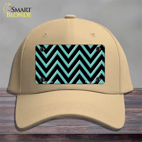 Tiffany Blue Chevron Novelty License Plate Hat Cotton / Khaki