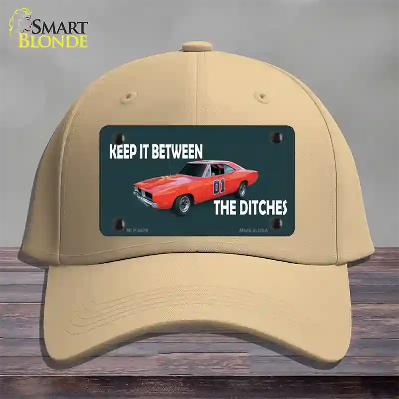 Between The Ditches Novelty License Plate Hat Cotton / Khaki