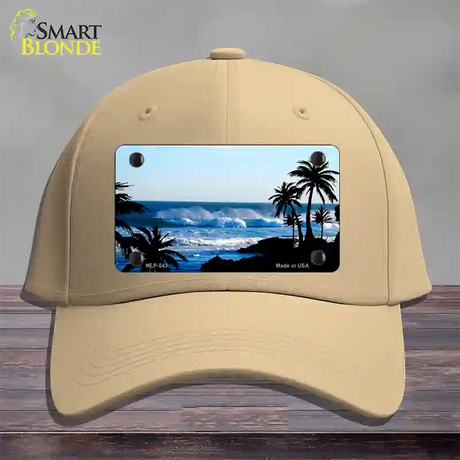 Ocean Wave Novelty License Plate Hat Cotton / Khaki