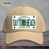 Daytona Beach Florida Novelty License Plate Hat Cotton / Khaki