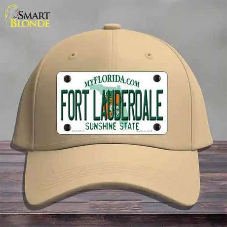 Fort Lauderdale Florida Novelty License Plate Hat Cotton / Khaki