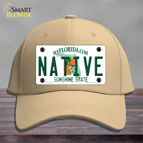 Native Florida Novelty License Plate Hat Cotton / Khaki