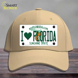 I Love Florida Novelty License Plate Hat Cotton / Khaki