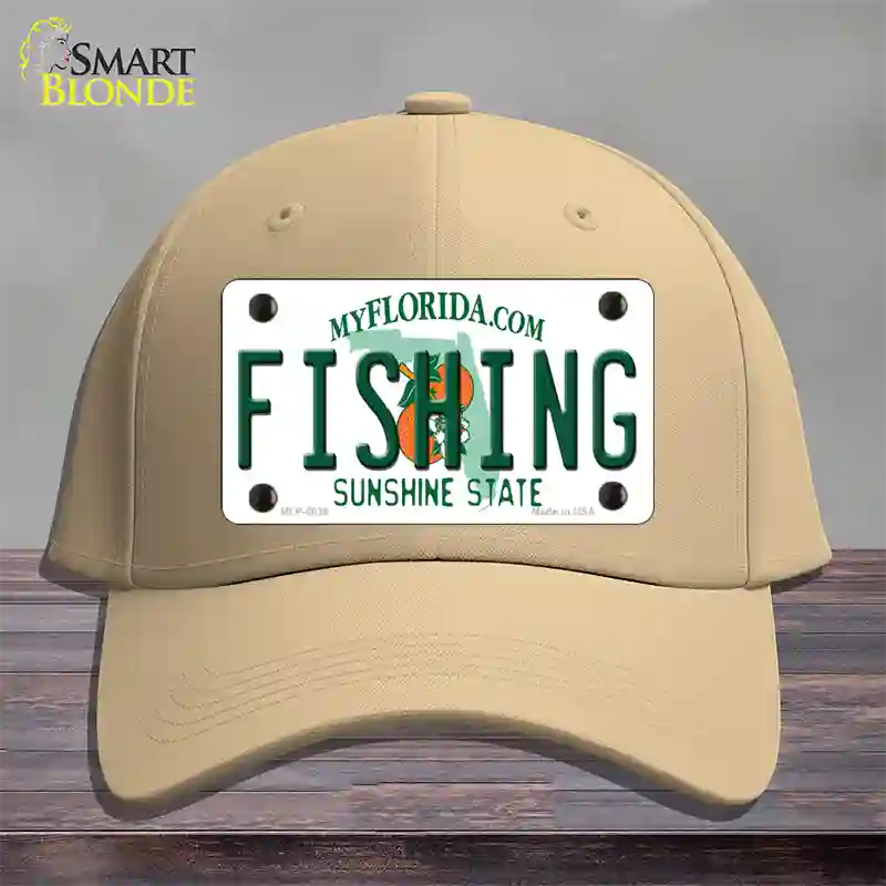 Fishing Florida Novelty License Plate Hat Cotton / Khaki