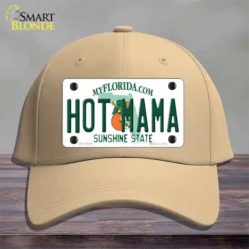 Hot Mama Florida Novelty License Plate Hat Cotton / Khaki