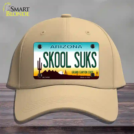 Arizona Skool Suks Novelty License Plate Hat Cotton / Khaki