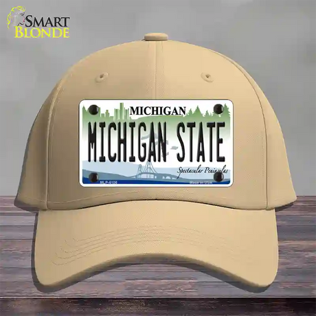 Michigan State Novelty License Plate Hat Cotton / Khaki