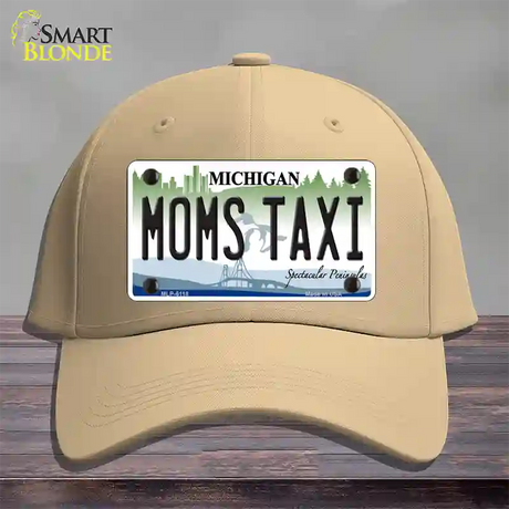 Moms Taxi Michigan Novelty License Plate Hat Cotton / Khaki