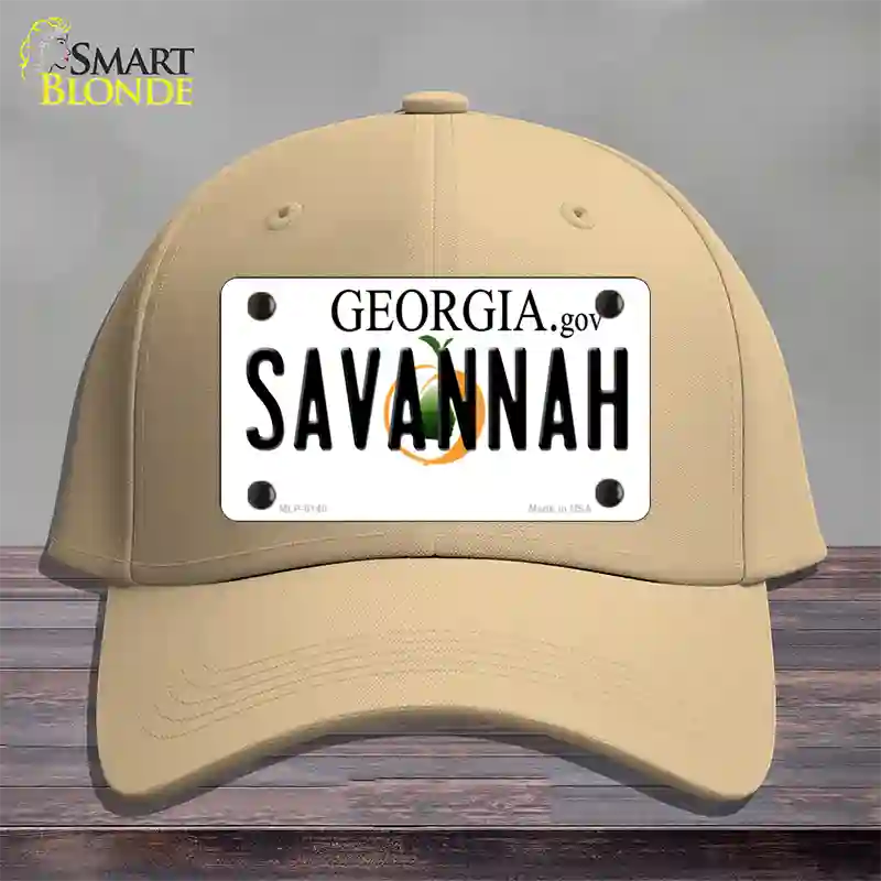 Savannah Georgia Novelty License Plate Hat Cotton / Khaki