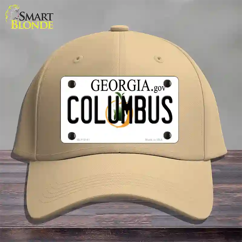 Columbus Georgia Novelty License Plate Hat Cotton / Khaki