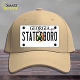 Statesboro Georgia Novelty License Plate Hat Cotton / Khaki