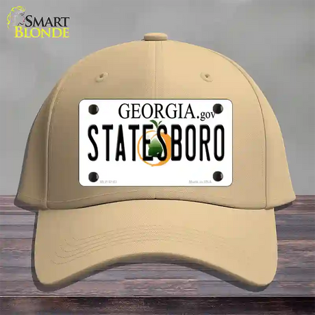 Statesboro Georgia Novelty License Plate Hat Cotton / Khaki