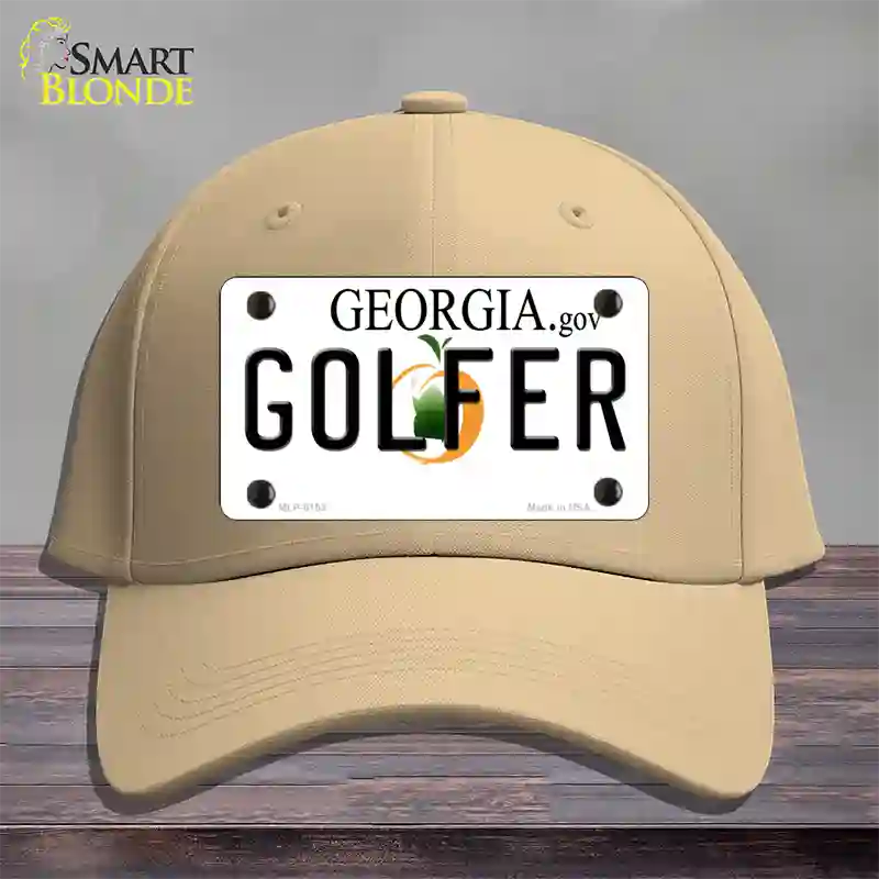 Golfer Georgia Novelty License Plate Hat Cotton / Khaki