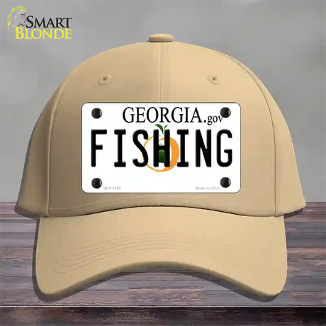 Fishing Georgia Novelty License Plate Hat Cotton / Khaki