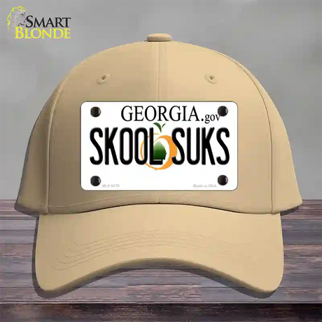 Skool Suks Georgia Novelty License Plate Hat Cotton / Khaki