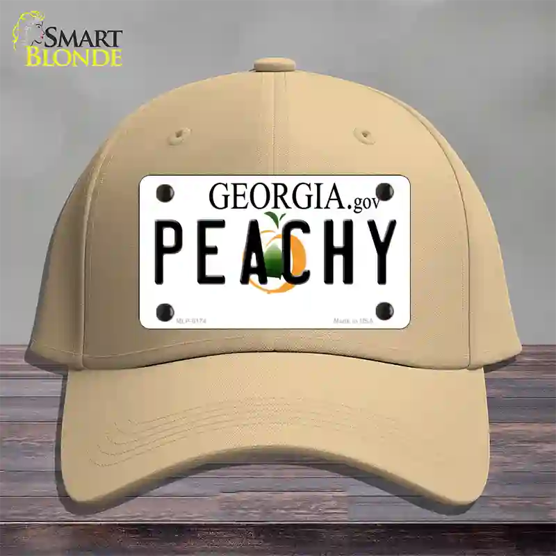 Peachy Georgia Novelty License Plate Hat Cotton / Khaki