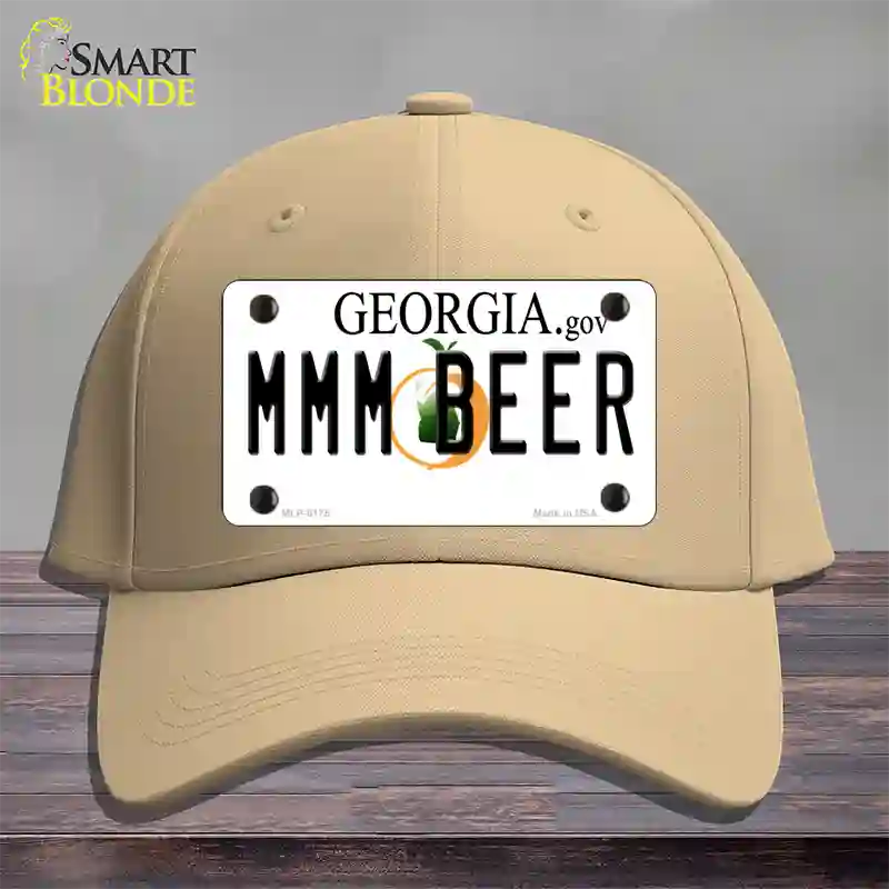 MMM Beer Georgia Novelty License Plate Hat Cotton / Khaki