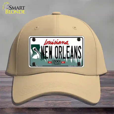 New Orleans Louisiana Novelty License Plate Hat Cotton / Khaki