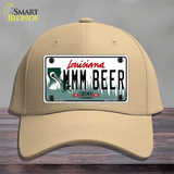 MMM Beer Louisiana Novelty License Plate Hat Cotton / Khaki