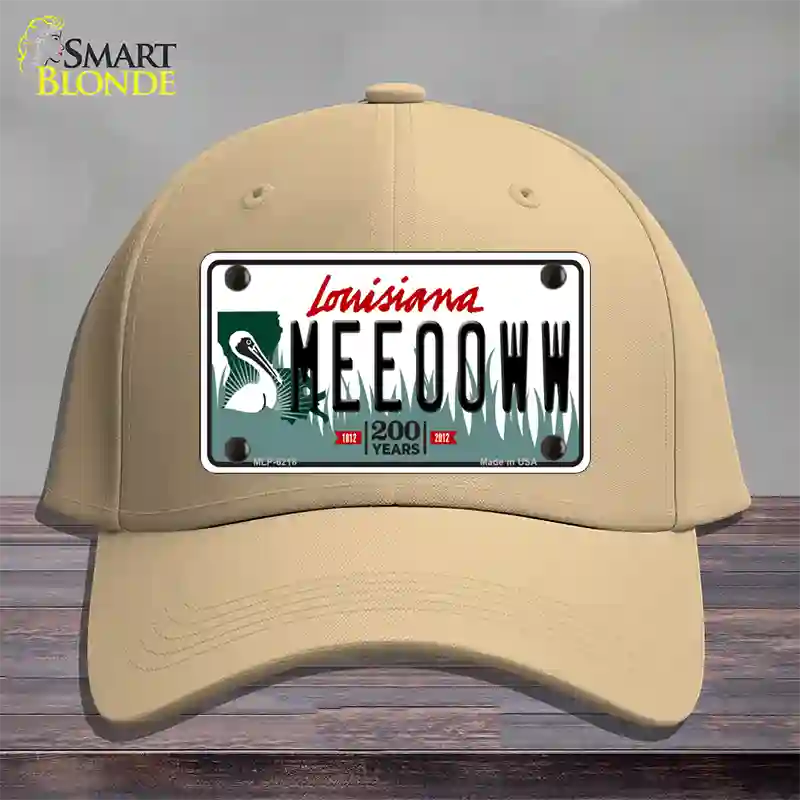 Meeooww Louisiana Novelty License Plate Hat Cotton / Khaki