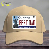 Best Dad Oklahoma Novelty License Plate Hat Cotton / Khaki