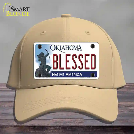 Blessed Oklahoma Novelty License Plate Hat Cotton / Khaki