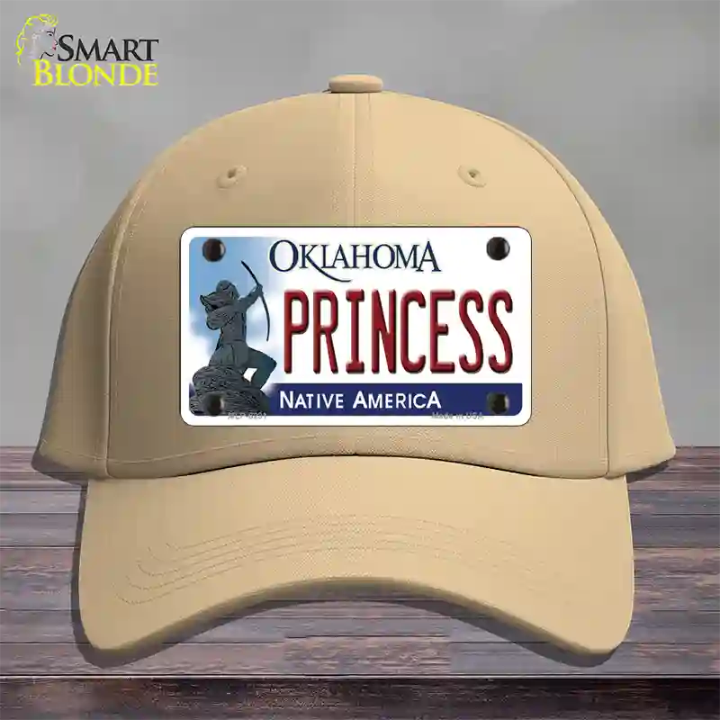 Princess Oklahoma Novelty License Plate Hat Cotton / Khaki