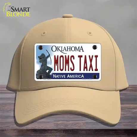 Moms Taxi Oklahoma Novelty License Plate Hat Cotton / Khaki