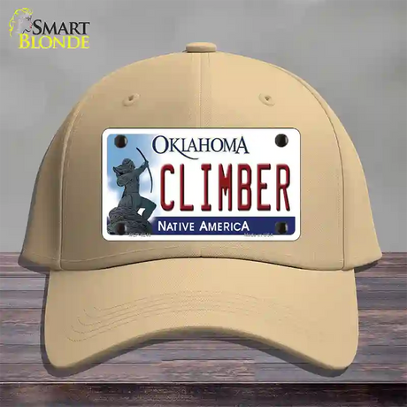 Climber Oklahoma Novelty License Plate Hat Cotton / Khaki