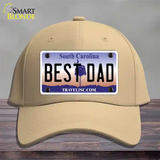 Best Dad South Carolina Novelty License Plate Hat Cotton / Khaki