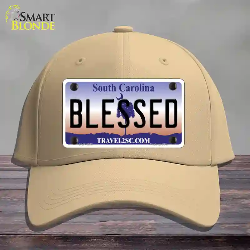 Blessed South Carolina Novelty License Plate Hat Cotton / Khaki