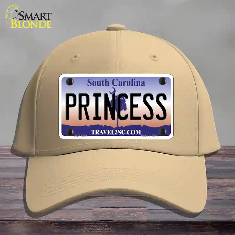 Princess South Carolina Novelty License Plate Hat Cotton / Khaki