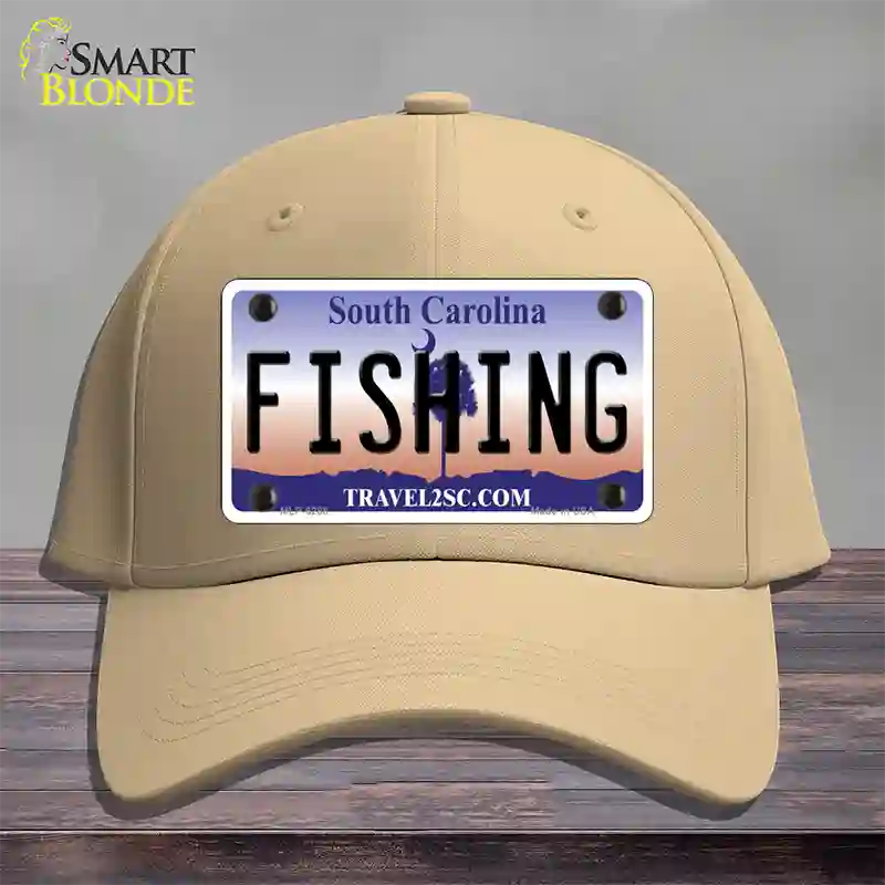 Fishing South Carolina Novelty License Plate Hat Cotton / Khaki