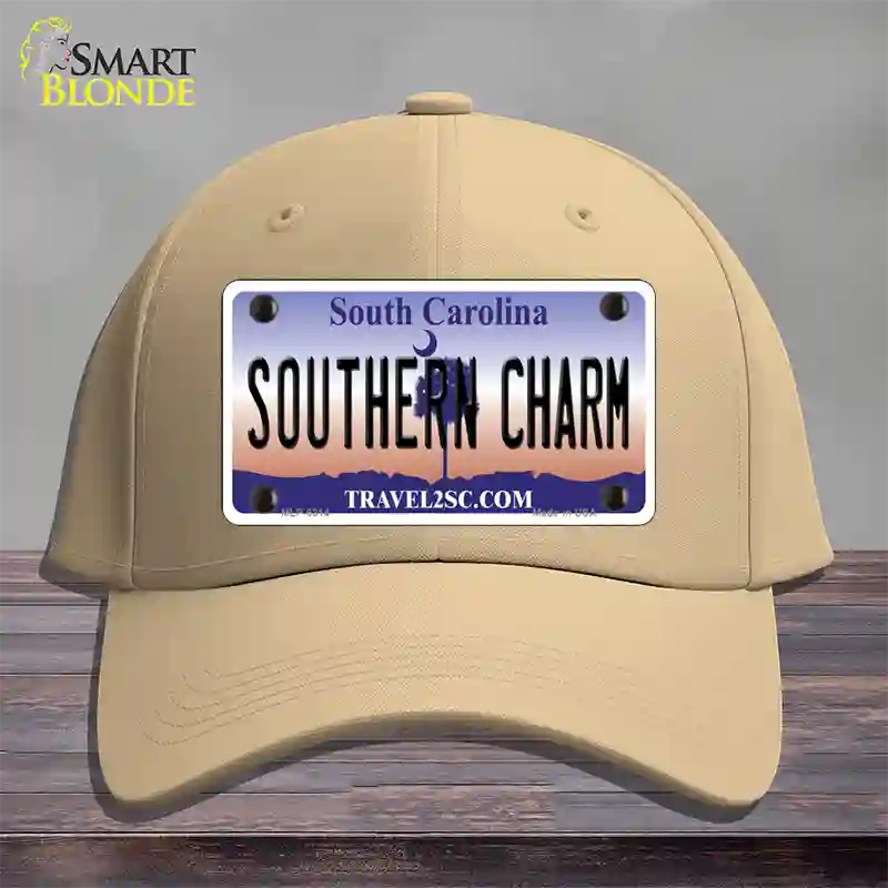 Southern Charm South Carolina Novelty License Plate Hat Cotton / Khaki