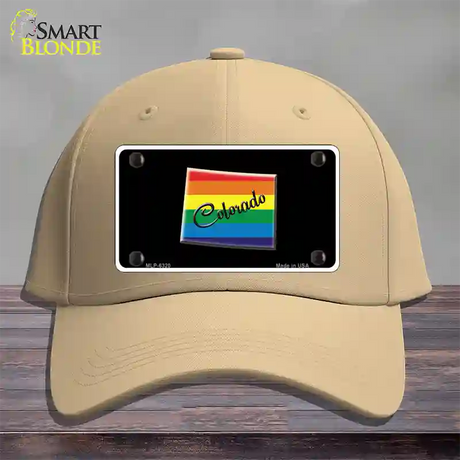 Colorado Rainbow Novelty License Plate Hat Cotton / Khaki