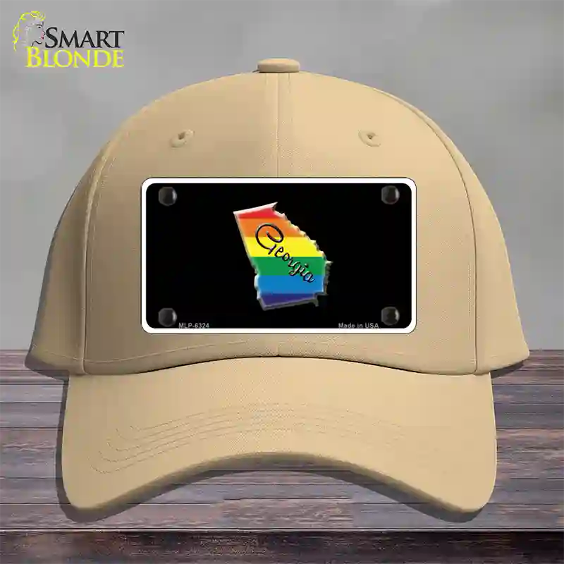 Georgia Rainbow Novelty License Plate Hat Cotton / Khaki