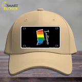 Indiana Rainbow Novelty License Plate Hat Cotton / Khaki