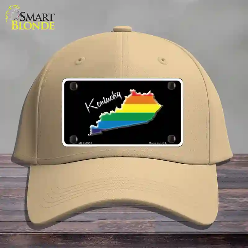 Kentucky Rainbow Novelty License Plate Hat Cotton / Khaki