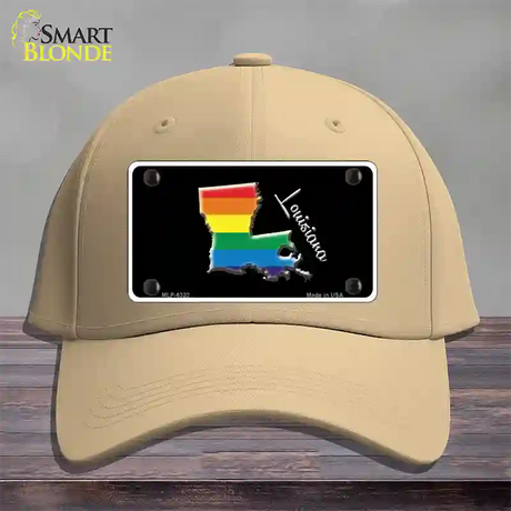 Louisiana Rainbow Novelty License Plate Hat Cotton / Khaki