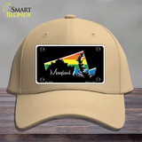 Maryland Rainbow Novelty License Plate Hat Cotton / Khaki